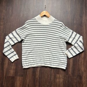 Madewell striped mockneck pullover sweater